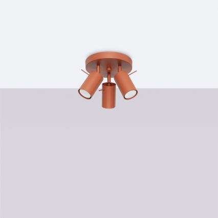 Spotlampe RING 3xGU10/10W/230V rød