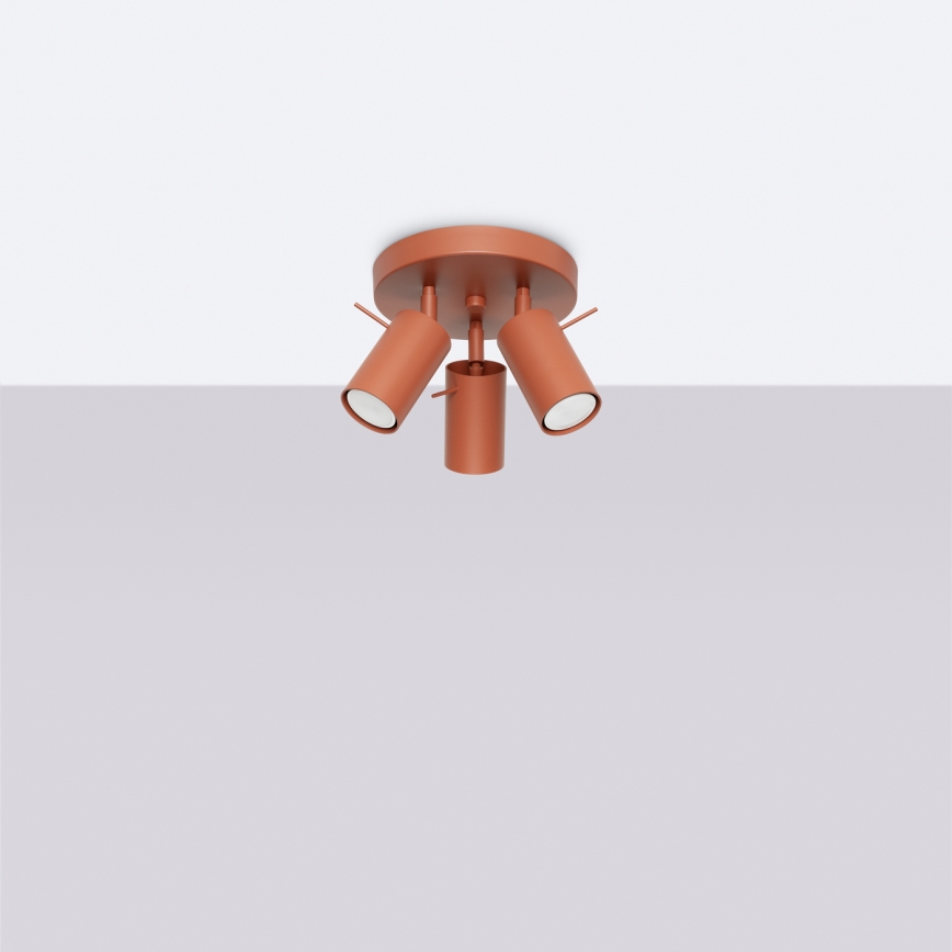 Spotlampe RING 3xGU10/10W/230V rød