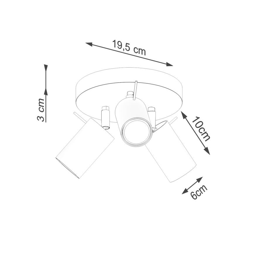 Spotlampe RING 3xGU10/10W/230V rød