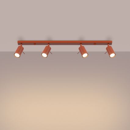 Spotlampe RING 4xGU10/10W/230V rød