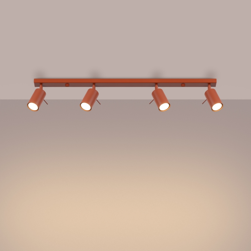Spotlampe RING 4xGU10/10W/230V rød