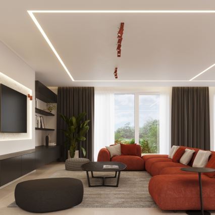 Spotlampe RING 6xGU10/10W/230V rød