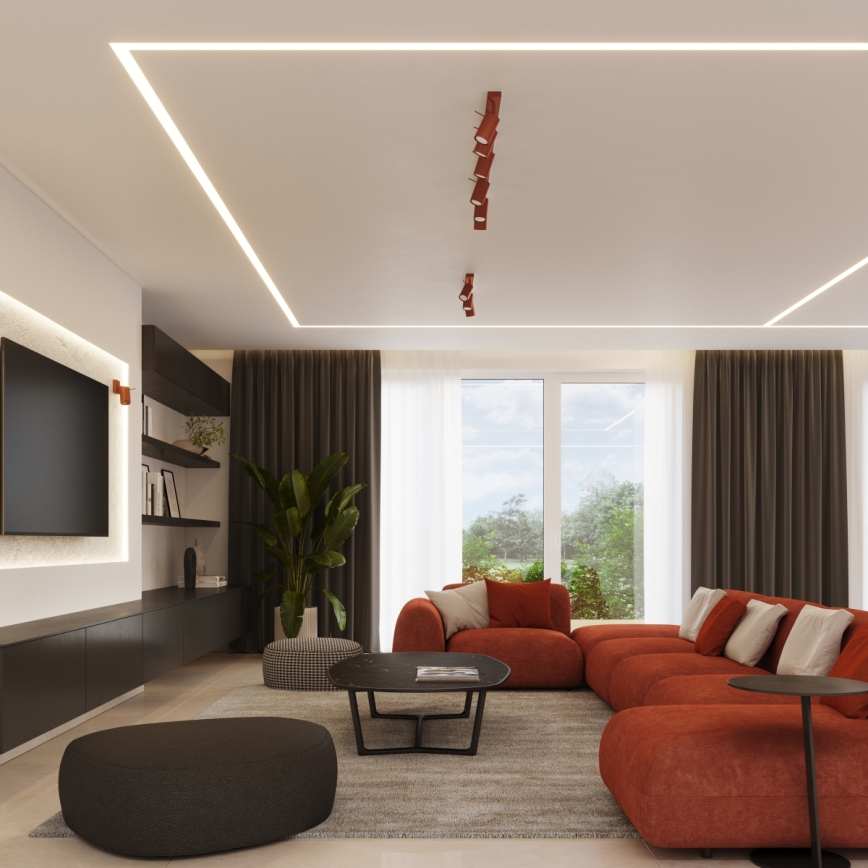 Spotlampe RING 6xGU10/10W/230V rød