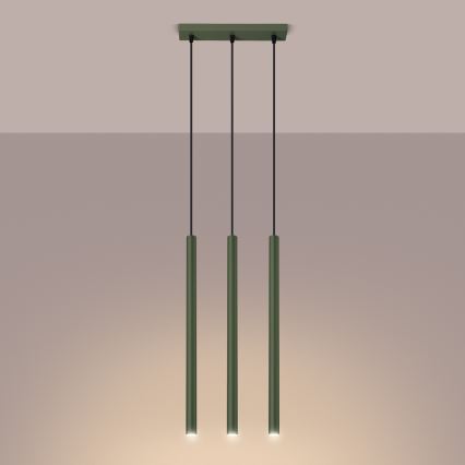Pendel PASTELO 3xG9/8W/230V grøn
