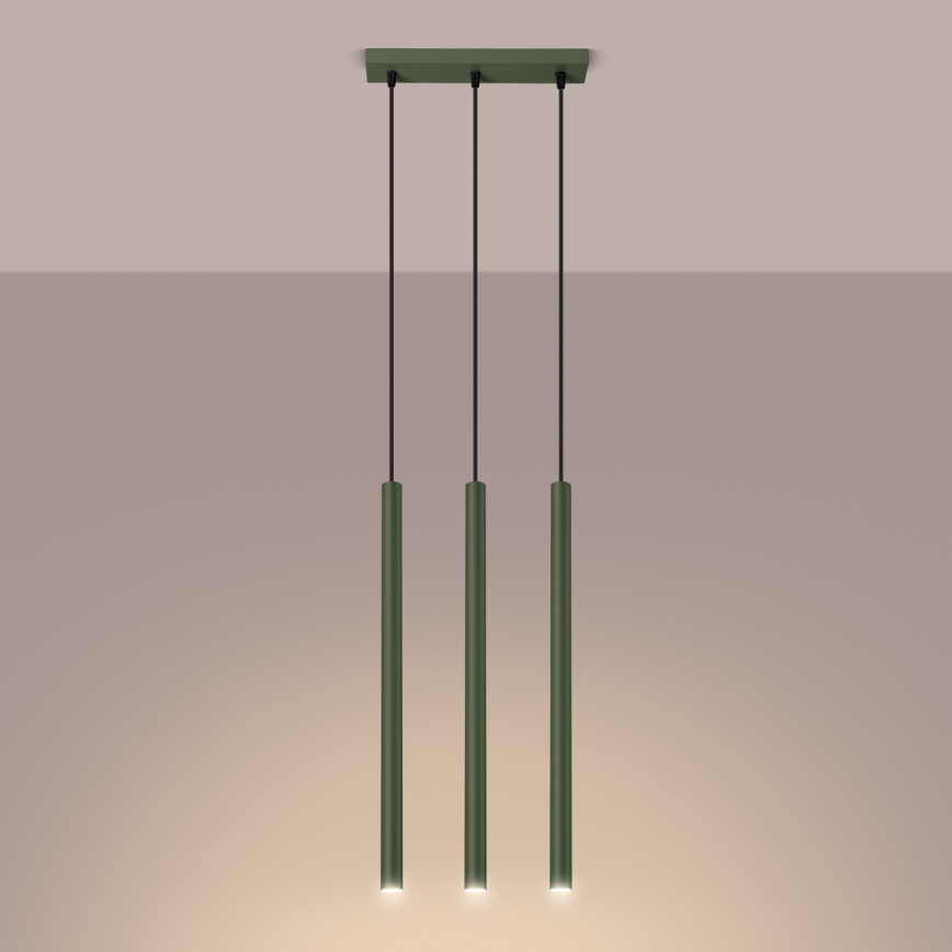 Pendel PASTELO 3xG9/8W/230V grøn