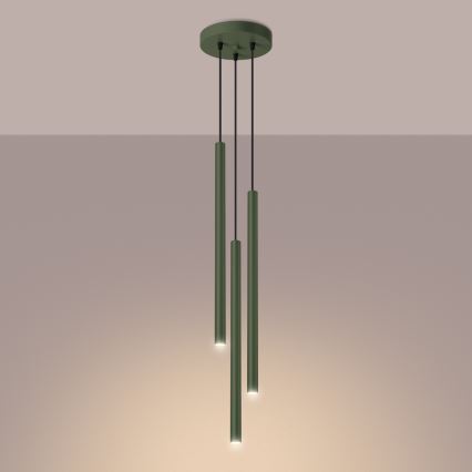 Pendel PASTELO 3xG9/8W/230V grøn