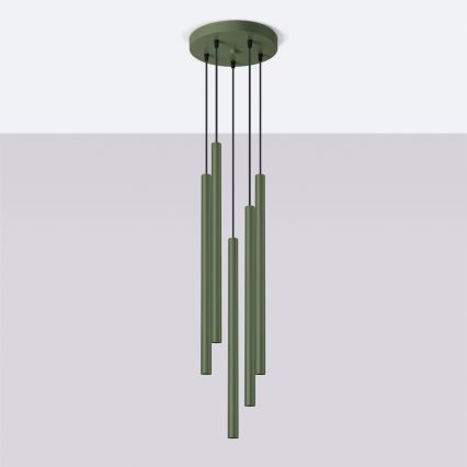 Pendel PASTELO 5xG9/8W/230V grøn
