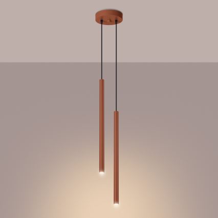 Pendel PASTELO 2xG9/8W/230V rød