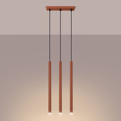 Pendel PASTELO 3xG9/8W/230V rød
