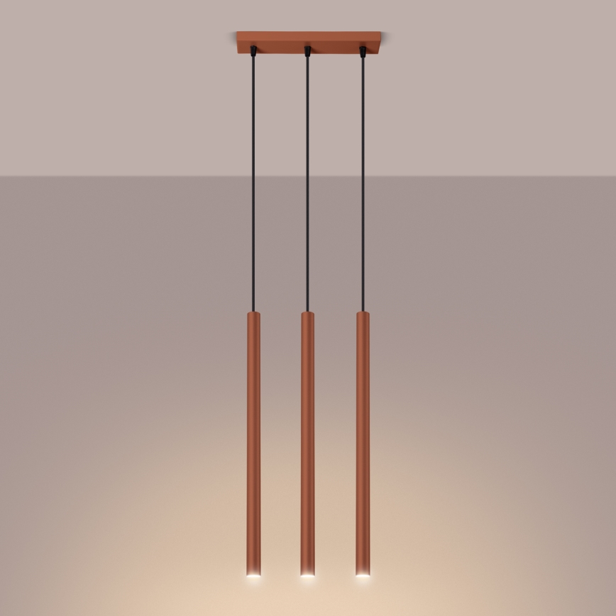 Pendel PASTELO 3xG9/8W/230V rød