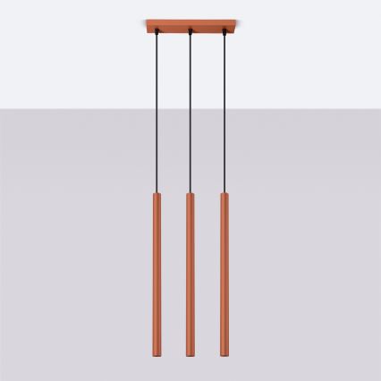 Pendel PASTELO 3xG9/8W/230V rød
