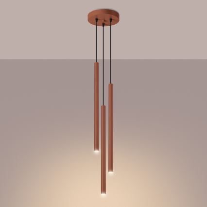 Pendel PASTELO 3xG9/8W/230V rød