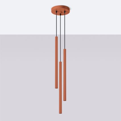 Pendel PASTELO 3xG9/8W/230V rød