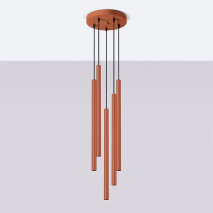 Pendel PASTELO 5xG9/8W/230V rød