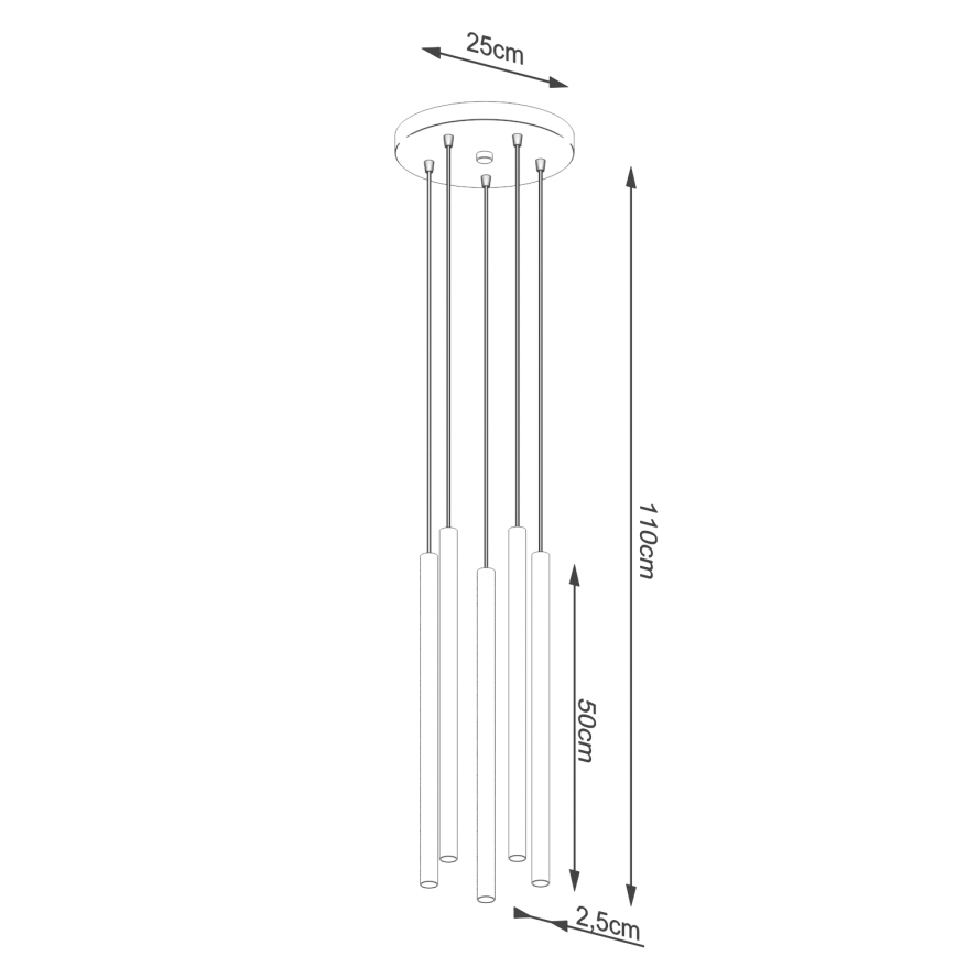 Pendel PASTELO 5xG9/8W/230V rød