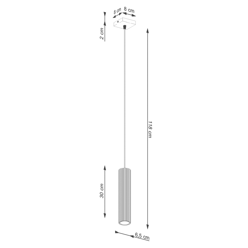 Pendel KARBON 1xGU10/10W/230V hvid