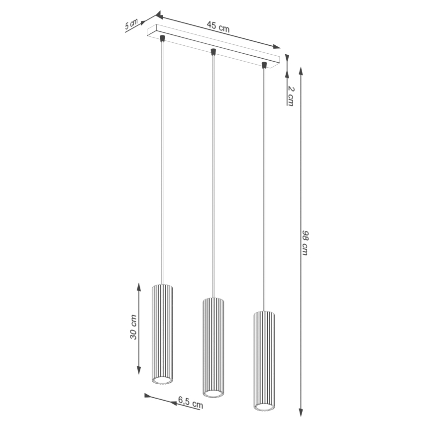 Pendel KARBON 3xGU10/10W/230V hvid