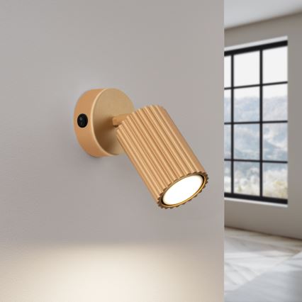 Vægspot KARBON 1xGU10/10W/230V guldfarvet
