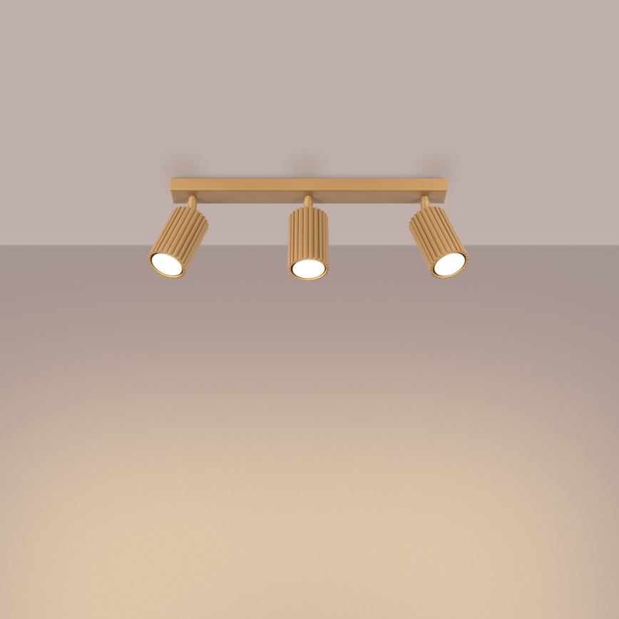 Spotlampe KARBON 3xGU10/10W/230V guldfarvet