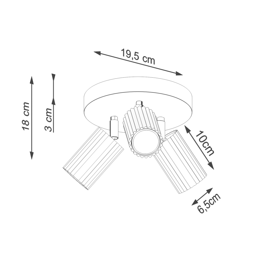 Spotlampe KARBON 3xGU10/10W/230V guldfarvet