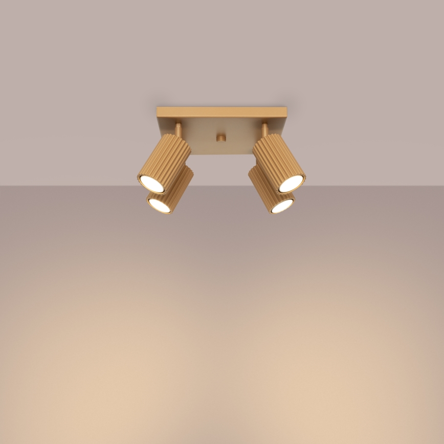 Spotlampe KARBON 4xGU10/10W/230V guldfarvet