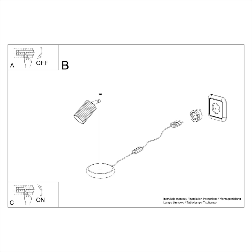 Bordlampe KARBON 1xGU10/10W/230V guldfarvet