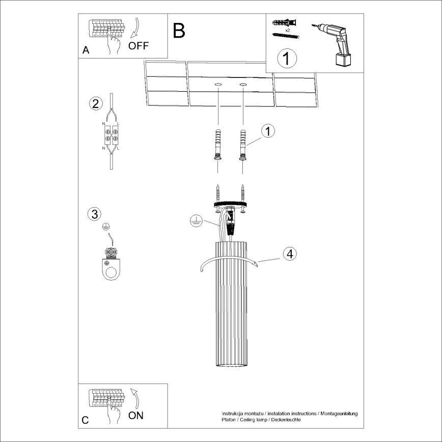 Spotlampe KARBON 1xGU10/10W/230V 30 cm sort