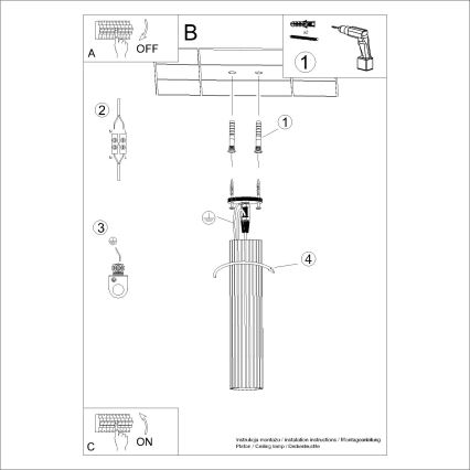Spotlampe KARBON 1xGU10/10W/230V 40 cm sort