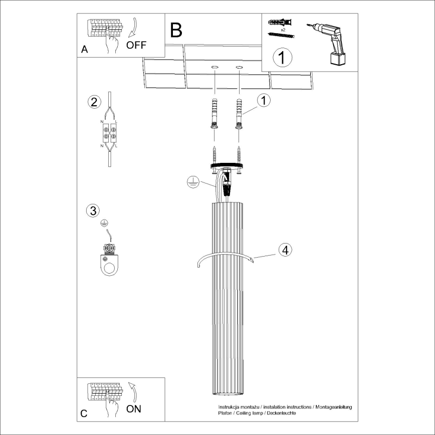 Spotlampe KARBON 1xGU10/10W/230V 60 cm sort