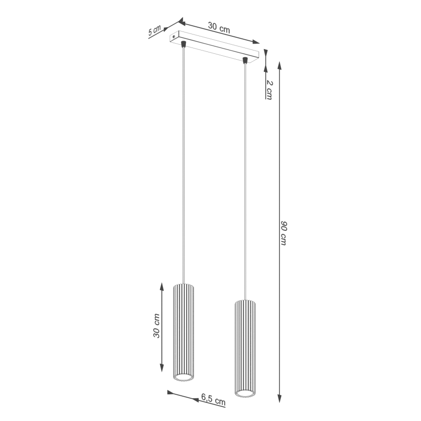 Pendel KARBON 2xGU10/10W/230V sort