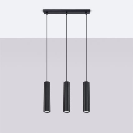 Pendel KARBON 3xGU10/10W/230V sort