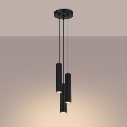 Pendel KARBON 3xGU10/10W/230V sort