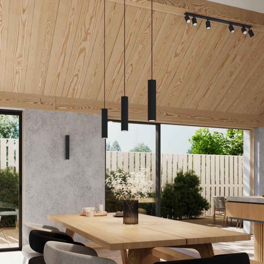 Væglampe KARBON 2xGU10/10W/230V sort