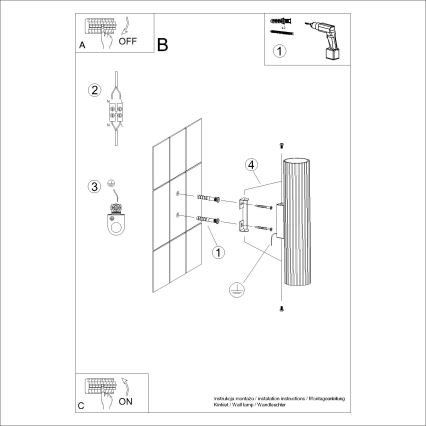 Væglampe KARBON 2xGU10/10W/230V sort