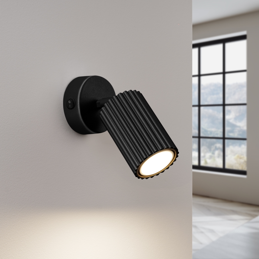 Vægspot KARBON 1xGU10/10W/230V sort