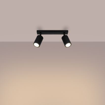 Spotlampe KARBON 2xGU10/10W/230V sort