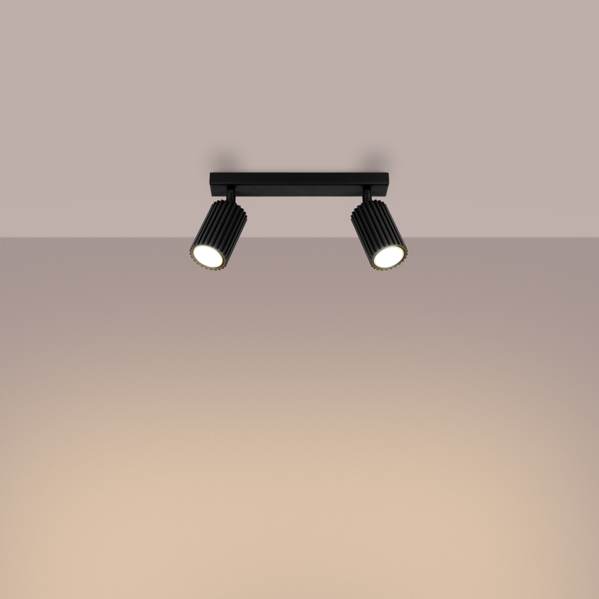 Spotlampe KARBON 2xGU10/10W/230V sort