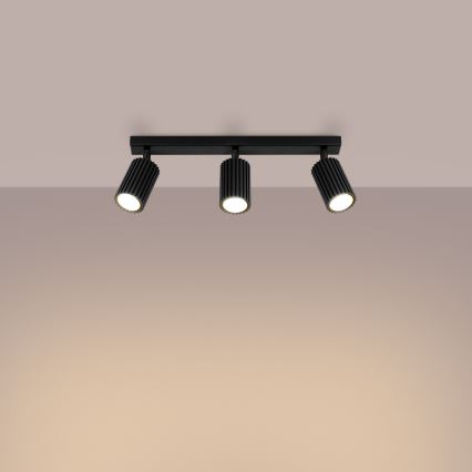 Spotlampe KARBON 3xGU10/10W/230V sort