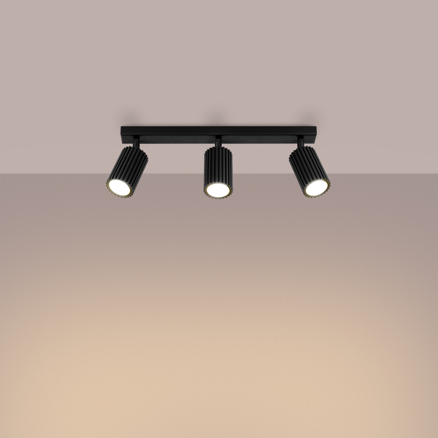 Spotlampe KARBON 3xGU10/10W/230V sort