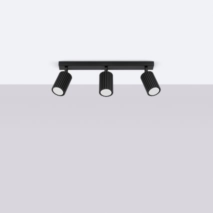Spotlampe KARBON 3xGU10/10W/230V sort