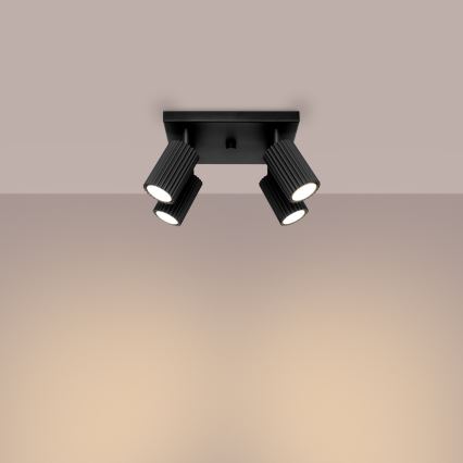 Spotlampe KARBON 4xGU10/10W/230V sort