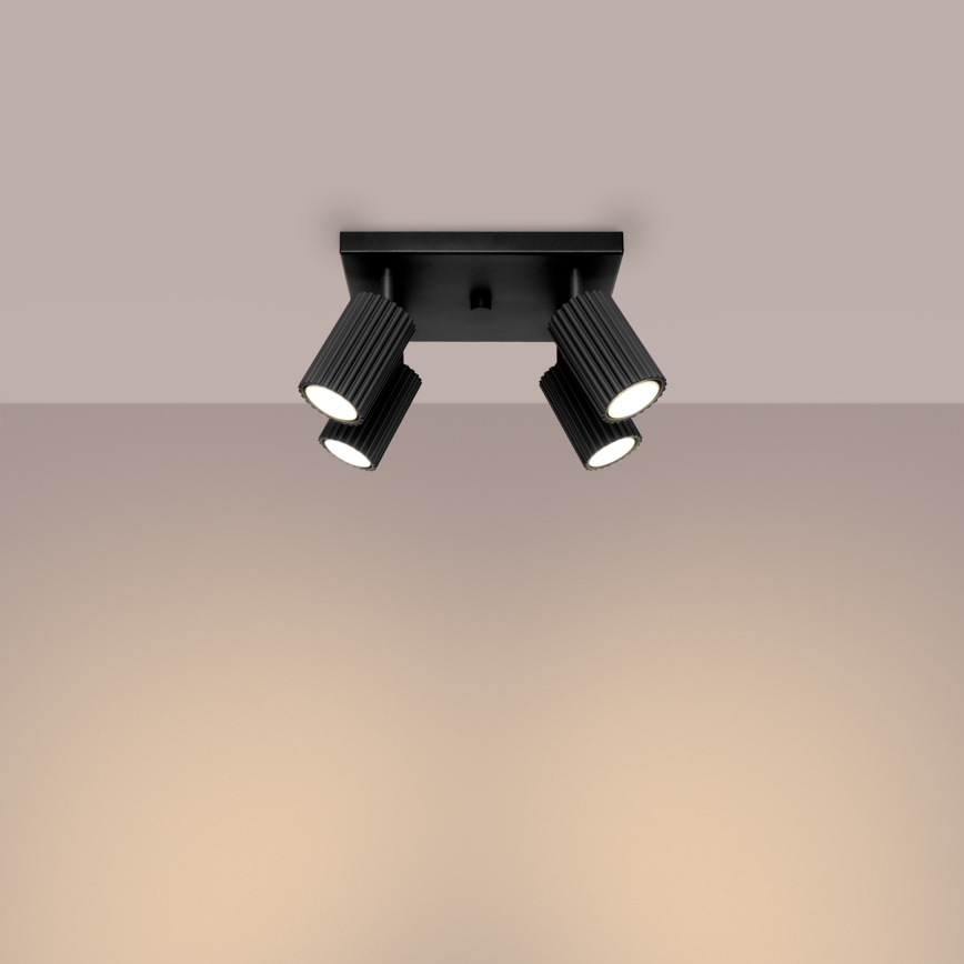 Spotlampe KARBON 4xGU10/10W/230V sort