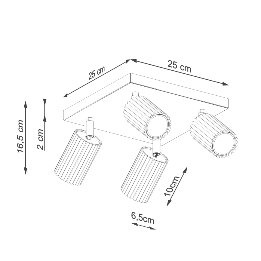 Spotlampe KARBON 4xGU10/10W/230V sort