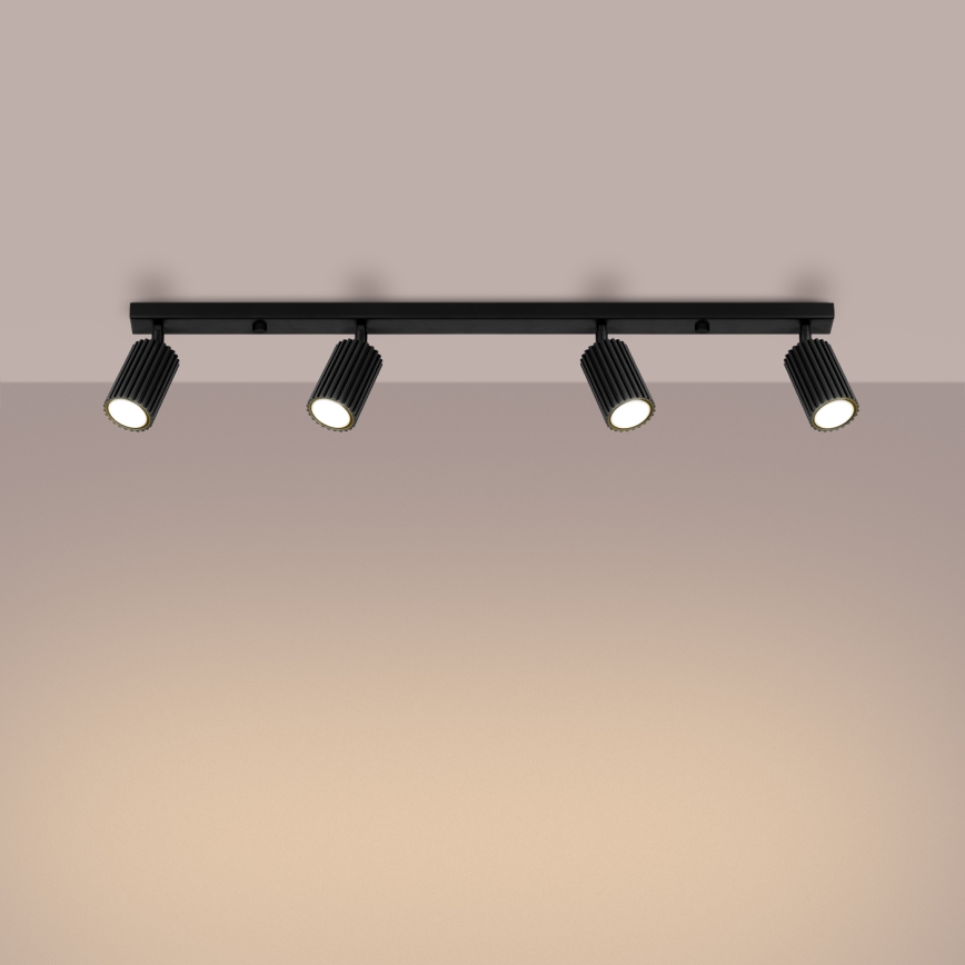 Spotlampe KARBON 4xGU10/10W/230V sort