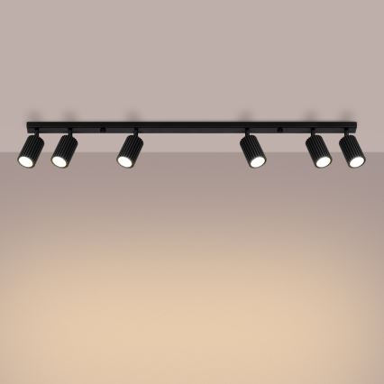 Spotlampe KARBON 6xGU10/10W/230V sort