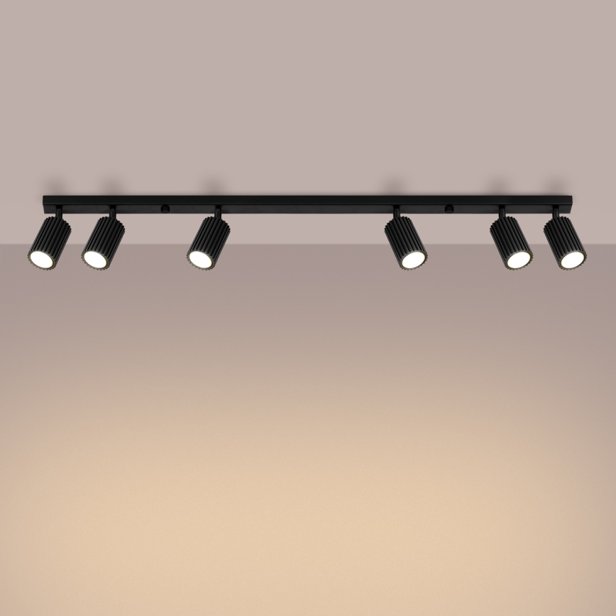 Spotlampe KARBON 6xGU10/10W/230V sort