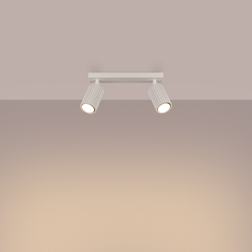 Spotlampe KARBON 2xGU10/10W/230V cremefarvet