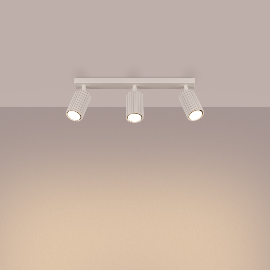 Spotlampe KARBON 3xGU10/10W/230V cremefarvet