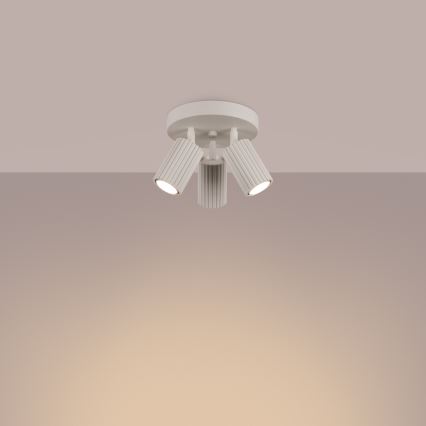 Spotlampe KARBON 3xGU10/10W/230V cremefarvet