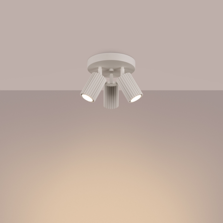Spotlampe KARBON 3xGU10/10W/230V cremefarvet